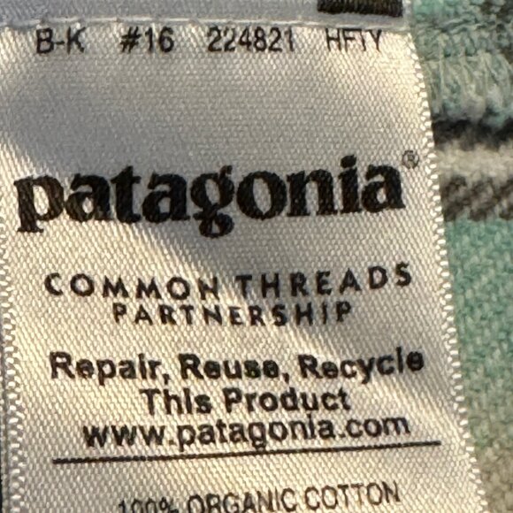 Like new PATAGONIA Fjord Organic Cotton Plaid Flannel Shirt in Mint & Gr… - Picture 6 of 11